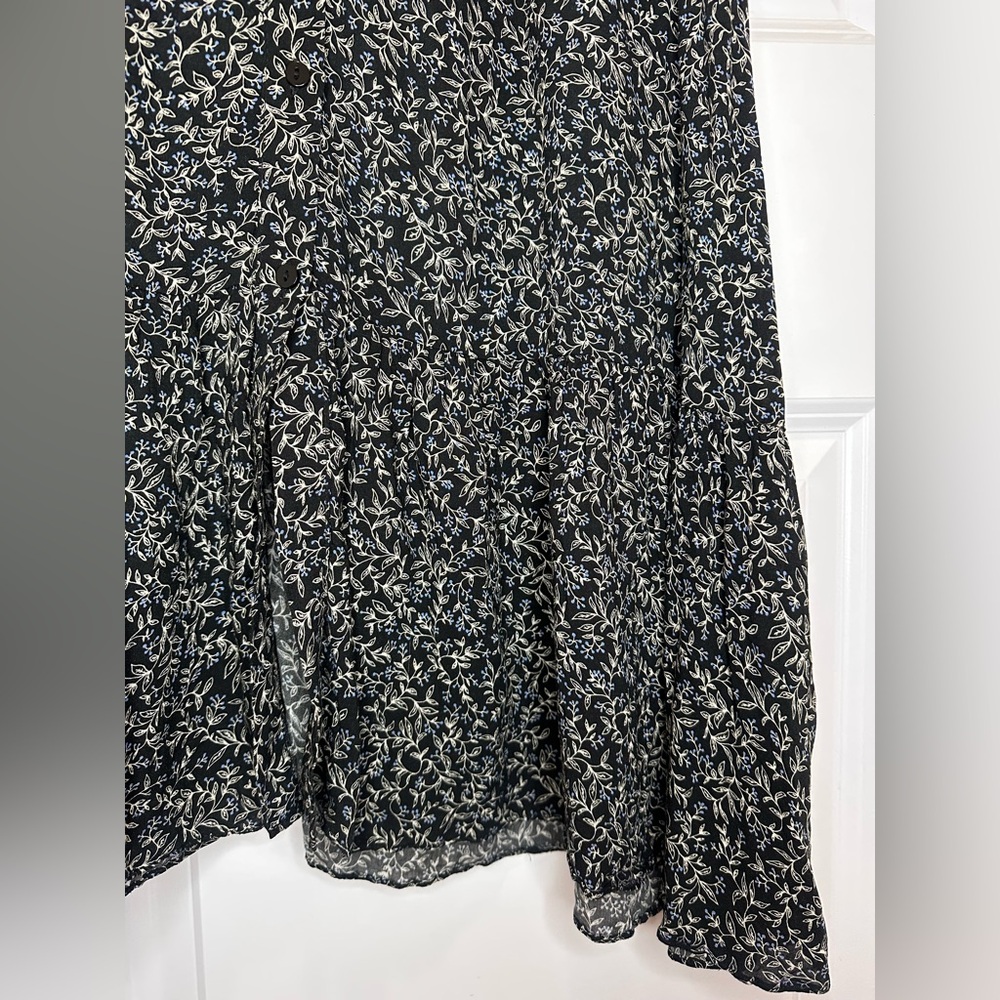 Zara Black and White Long Sleeve Maxi Dress - Picture 4 of 7